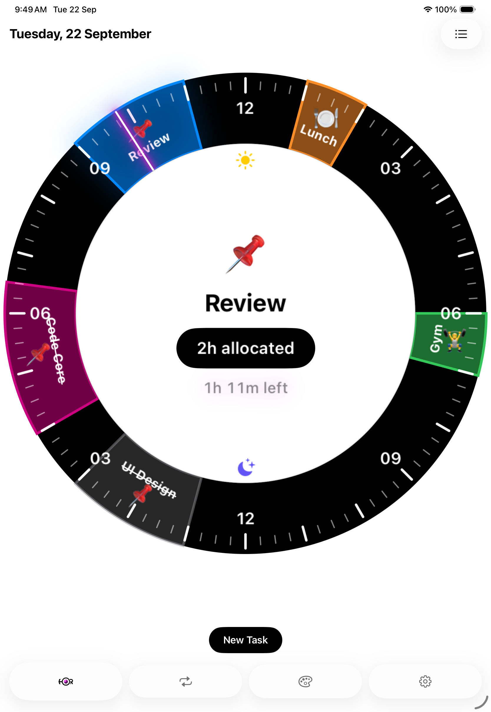 Horo on iPad — light